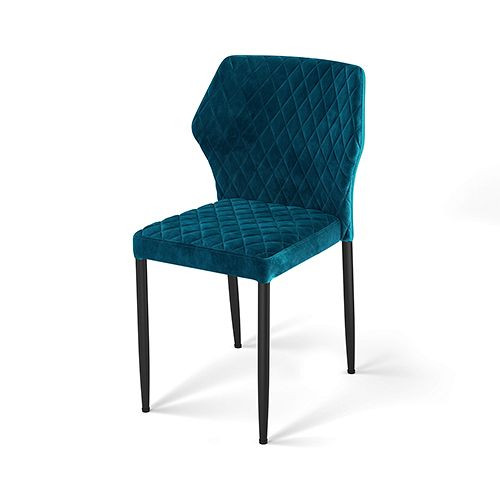 Stohovacia stolička VEBA Louis petrolejová modrá, čalúnená imitáciou kože, protipožiarna, 49x57,5x81,5cm (ŠxHxV), 52007