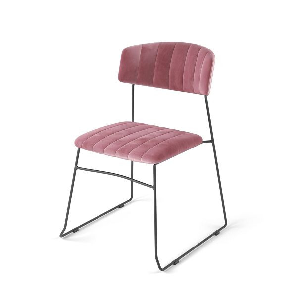 Stohovacia stolička VEBA Mundo ružová, čalúnená imitáciou kože, protipožiarna, 54x55x79cm (ŠxHxV), 53005