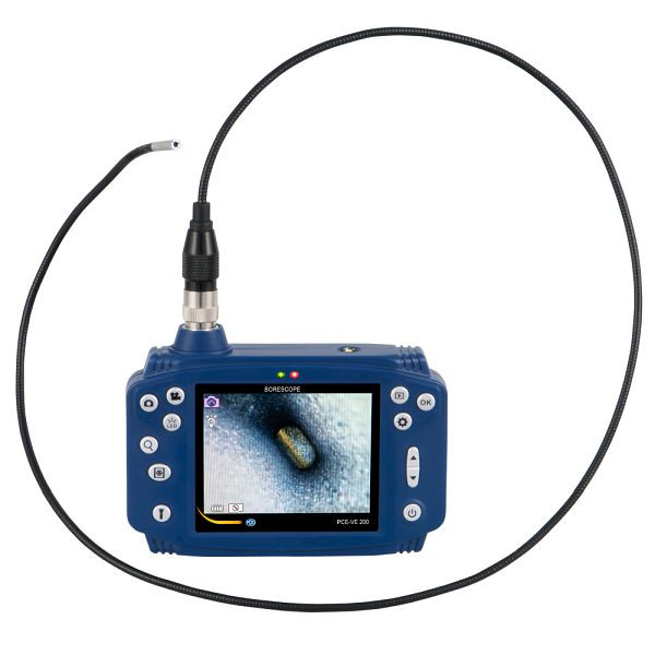 Priemyselný endoskop PCE Instruments, hlava kamery Ø 4,5 mm, 6 LED, 3,5" LC displej, dĺžka kábla 1 000 mm, PCE-VE 200