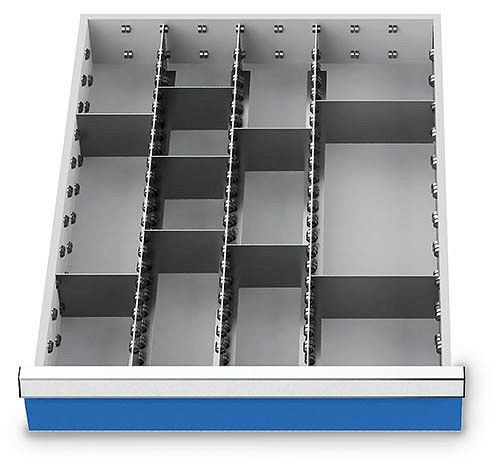 Bedrunka+Hirth zásuvkové vložky T736 R 18-24, pre výšku panelu 100/125 mm, 3 x MF 600 mm, 7 x TW 100 mm, 2 x TW 150 mm, 116BLH100