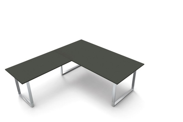 Kerkmann výškovo nastaviteľný písací stôl extra veľký / zasadací stôl Š 2000 x H 1000 x V 680-820 mm, farba: antracit, 11438713