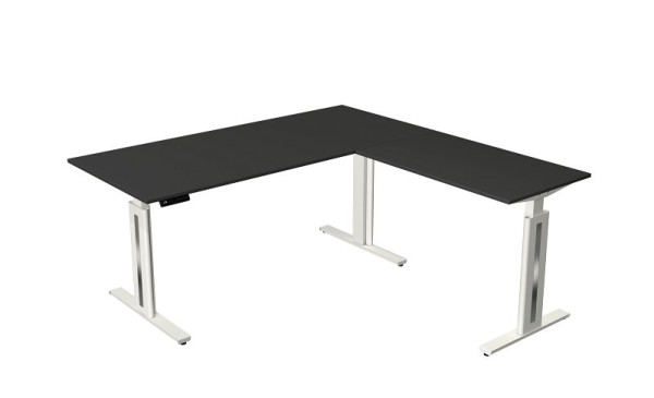 Kerkmann Move 3 fresh sed/stand table, Š 1800 x H 800 mm, s prídavným prvkom 1000 x 600 mm, elektricky výškovo nastaviteľný od 720-1200 mm, antracit, 10186513