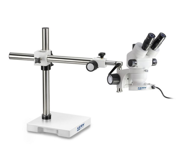Súprava stereo mikroskopov KERN Optics, UK; Teleskopický stojan na rameno (doska), Greenough 0,7x - 4,5x, Trinocular, OZM 913UK