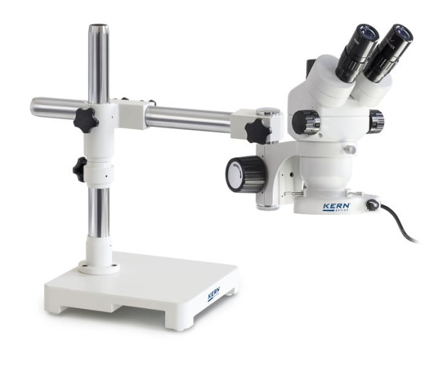 KERN Optics Stereo mikroskop set, malý, UK, stojan na teleskopické rameno (doska), Greenough 0,7 x - 4,5 x, trinokulárny, OZM 903UK
