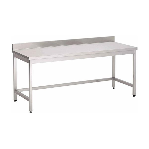 Gastro-Inox nerezový pracovný stôl AISI 430 so stojanom, 800x600x850mm, vystužený 18mm hrubou lakovanou drevotrieskou, 301.207