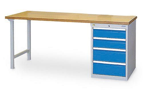 Bedrunka+Hirth radový pracovný stôl R 18-24, 2x150, 2x200 mm, zásuvka plný výsuv 100%, 2000 x 750 x 859 mm, 03.20.580.4V