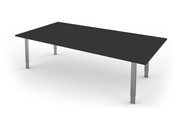 Písací stôl Kerkmann extra veľký / zasadací stôl, tvar 5, Š 2000 x H 1000 x V 680-820 mm, antracit, 11416713