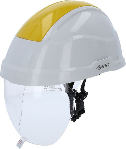Pracovná ochranná prilba KS Tools s ochranou tváre, žltá, 117.0136