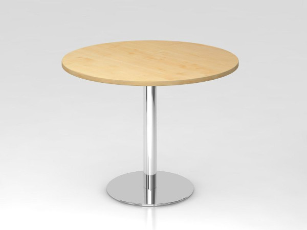 Hammerbacher zasadací stôl 100cm okrúhly javor/chróm, chrómovaný rám, VSTF10/3/C
