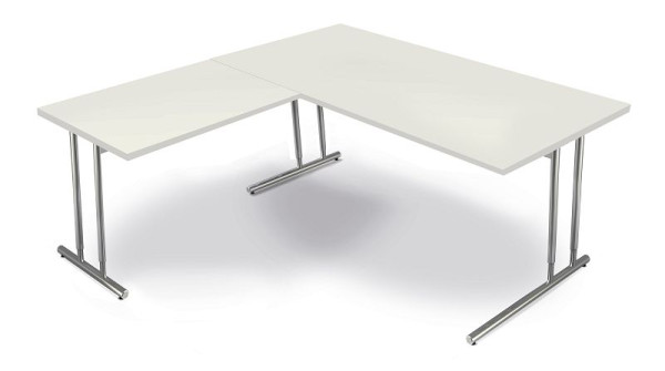 Kerkmann rohové pracovisko zo stola Š 1600 x H 800 x V 680-820 mm, Artline, farba: biela, 11768010